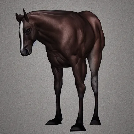 Prompt: tiny veiny horse with slider legs and one large eye for a head, trending on artstation, scary