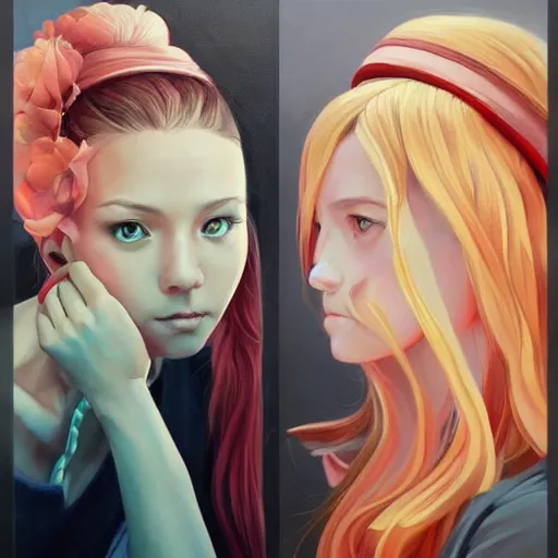 Image similar to a beautiful painting representative of the art style of artgerm and wlop and wes anderson