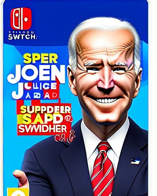 Prompt: SEALED Super Joe Biden, Nintendo Switch Video Game