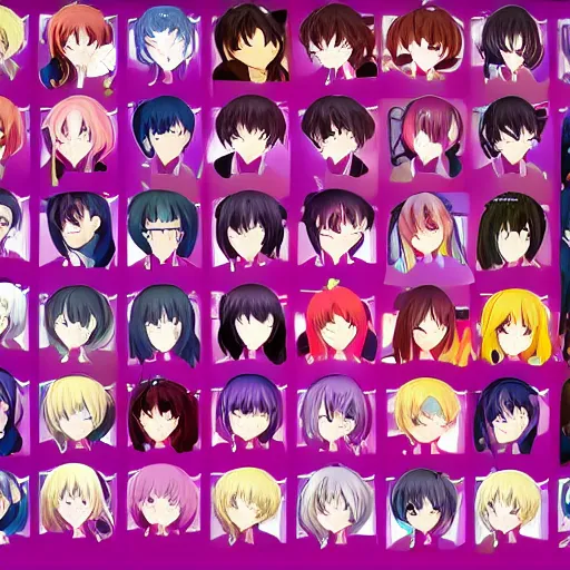 Prompt: visual novel sprites expressive cute anime style