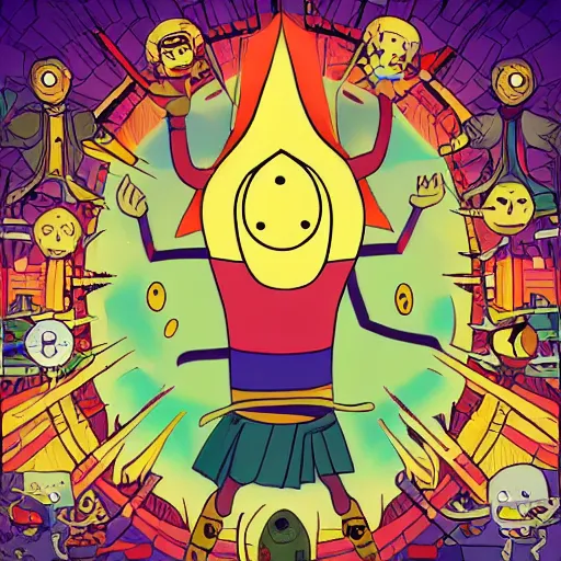 Image similar to of godhead in the style of adventure time cartoon