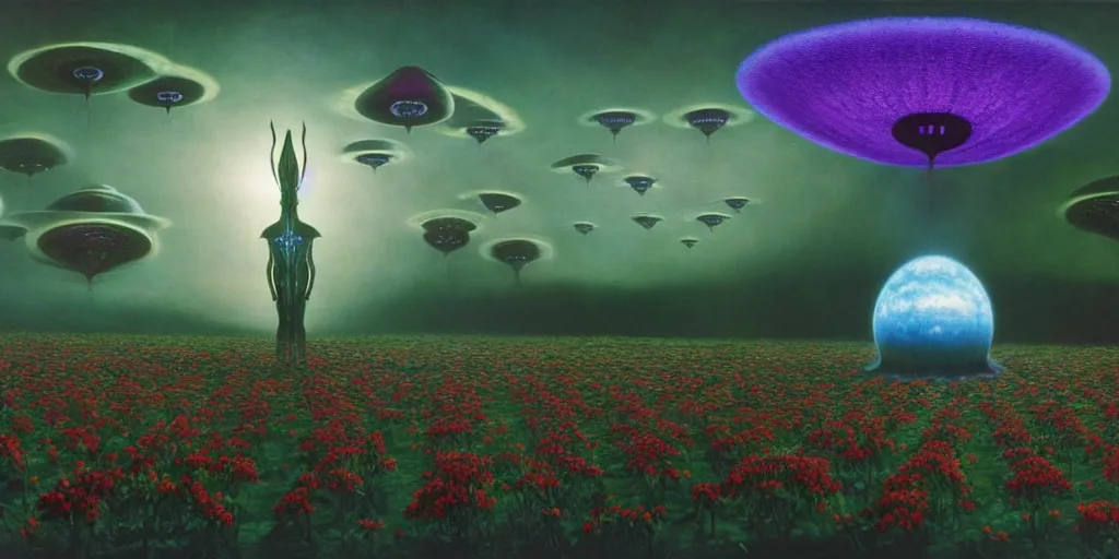 Prompt: alien flowers, surreal, barclay shaw, high detailed, volumetric 8 k