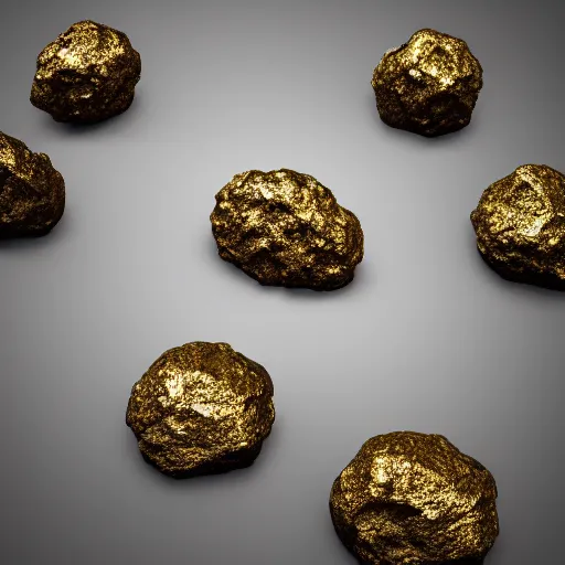 Prompt: metallic asteroid, artstation, digital art, iron, rocky, tiny gold patch