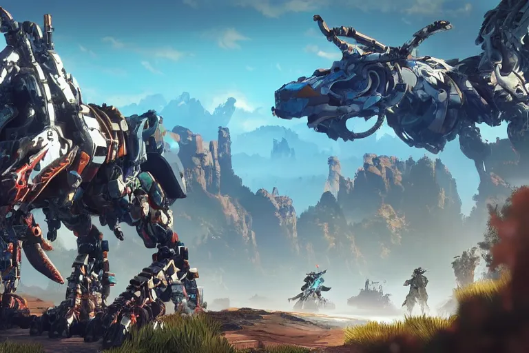 Image similar to rollerback machine mecha animal beast robot of horizon forbidden west horizon zero dawn bioluminiscence global illumination ray tracing hdr fanart arstation by sung choi and eric pfeiffer and gabriel garza and casper konefal