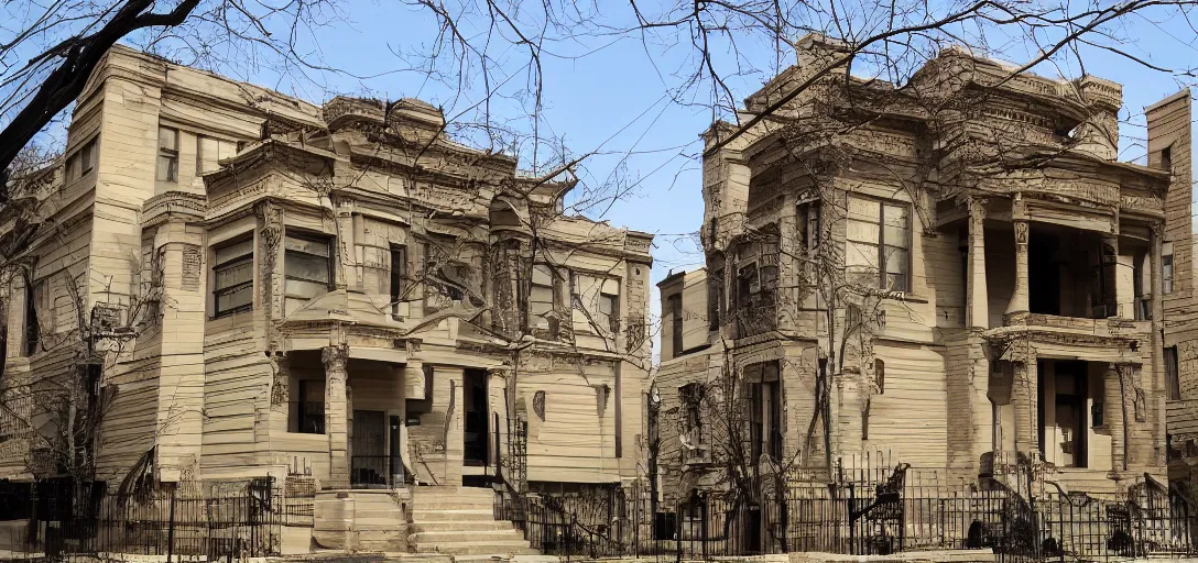 Image similar to egyptian revival house on south side of chicago.