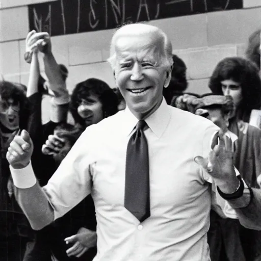 Image similar to joe biden 1980s street performer