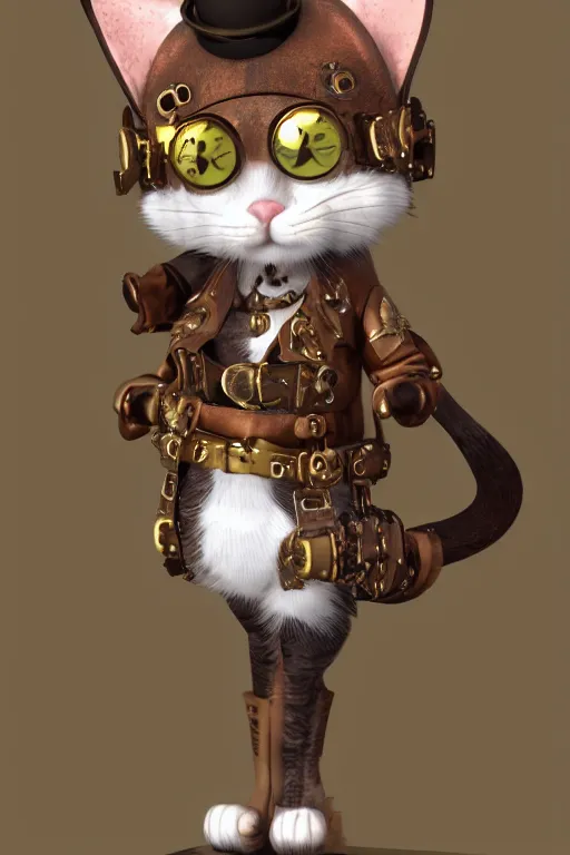 Image similar to A cute Steampunk calico cat, octane render, HD, trending on artStation, artstationHD, artstationHQ, 4k, 8K