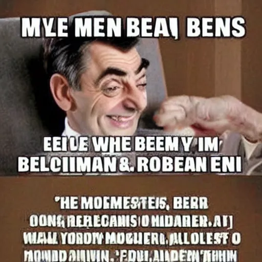 Image similar to a meme about mr. bean and jellybeans