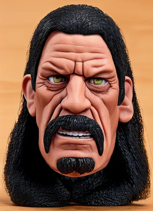 Image similar to danny trejo, an nendoroid of danny trejo figurine, realistic face, detailed product photo