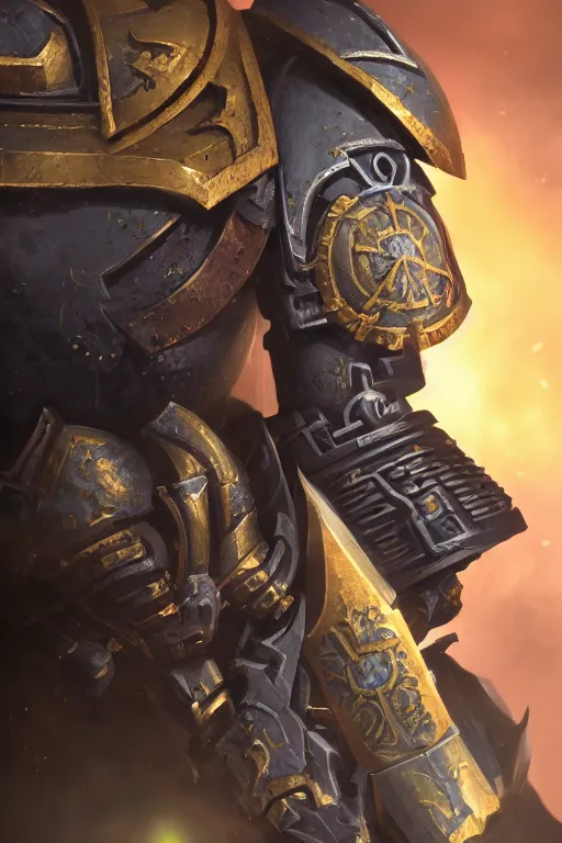 Image similar to armor portrait heros warhammer 4 0 k horus heresy fanart - the primarchs emperor by johannes helgeson animated with vfx concept artist & illustrator global illumination ray tracing hdr fanart arstation zbrush central hardmesh 8 k octane renderer comics stylized