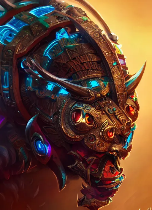 Image similar to a highly detailed illustration of cyber aztec jaguar warrior, intricate, elegant, highly detailed, centered, digital painting, artstation, concept art, smooth, sharp focus, league of legends concept art, wlop.