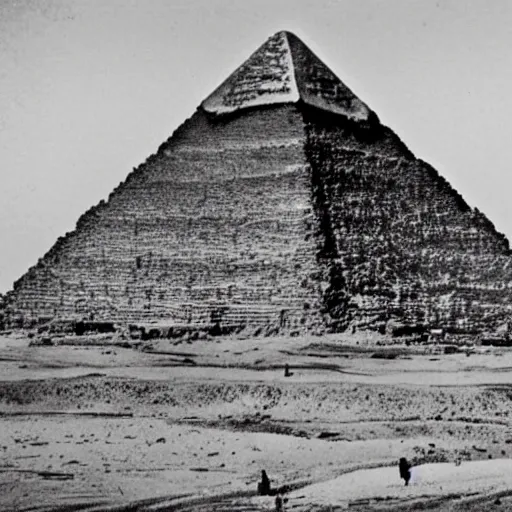 Image similar to old photography of pyramids discovered in the arctic