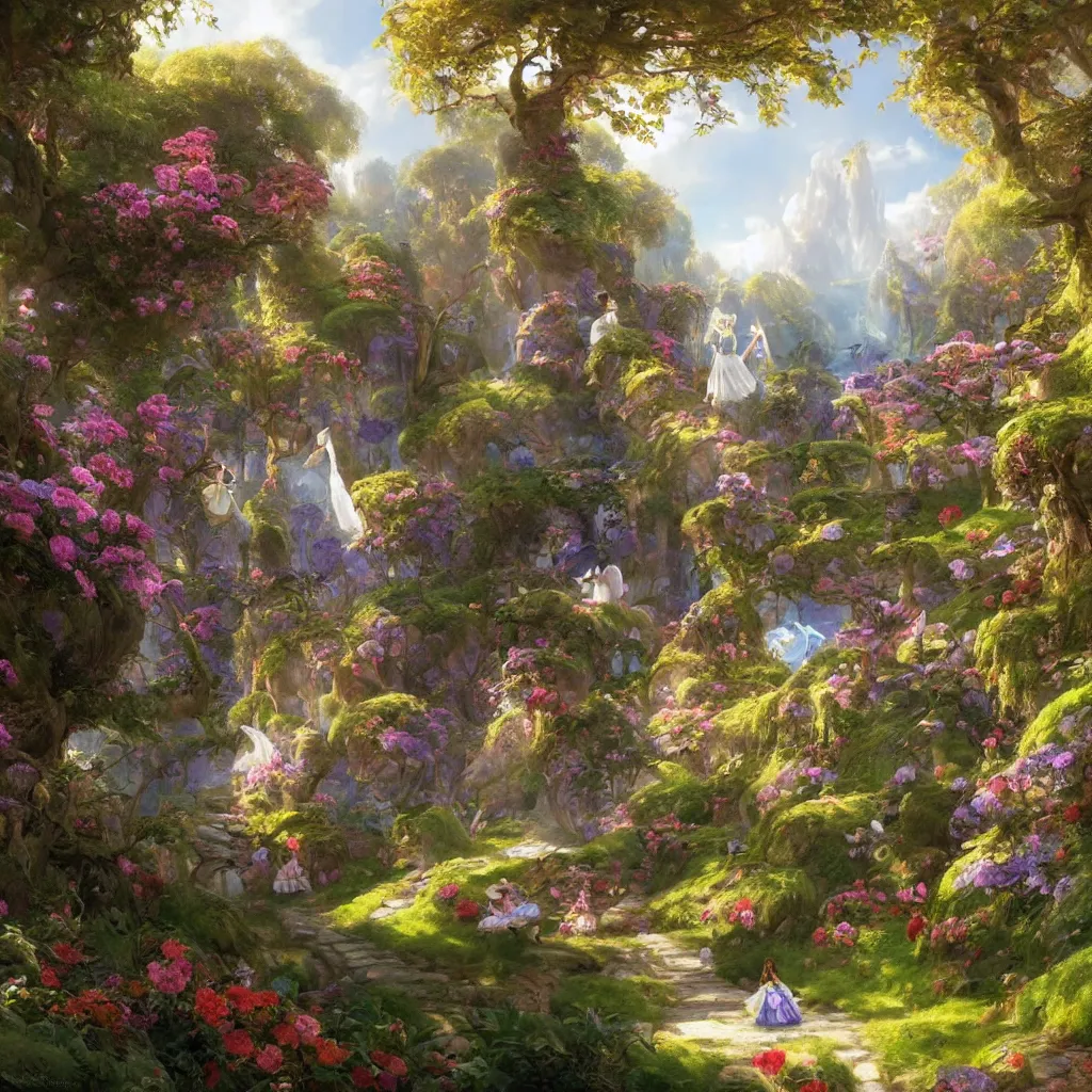 Image similar to matte painting of alice in the wonderland by vladimir volegov and alexander averin and peder mørk mønsted and adrian smith and raphael lacoste