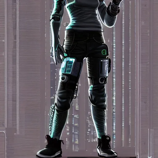 Image similar to cyberpunk character full body