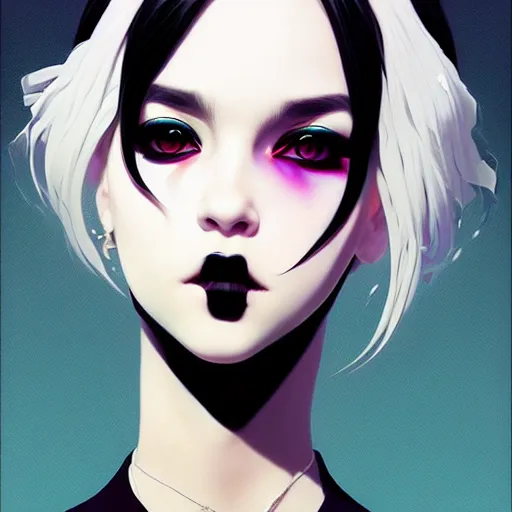 Image similar to a portrait of a beautiful goth punkrocker, art by ilya kuvshinov and wlop and artgerm and josan gonzalez, digital art, highly detailed, intricate, sharp focus, trending on artstation hq, deviantart, pinterest, unreal engine 5, 4 k uhd image