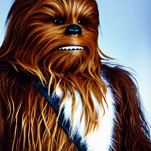 Image similar to portrait of Chewbacca with white fur