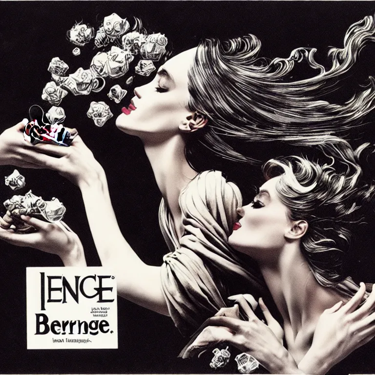 Image similar to fragrance advertising campaign by bernie wrightson