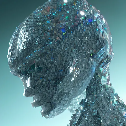 Image similar to a crystal character design of a crystal, 4K HD, Y2K