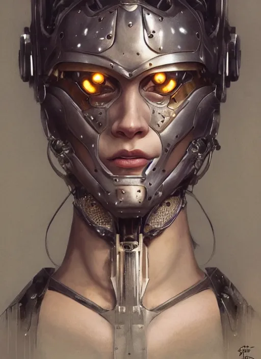 Prompt: A portrait of a female cyborg in armour heellraiser by sorayama by Greg Rutkowski, Sung Choi, Mitchell Mohrhauser, Maciej Kuciara, Johnson Ting, Maxim Verehin, Peter Konig, final fantasy, 8k photorealistic, cinematic lighting, HD, high details, dramatic, atmospheric , trending on artstation