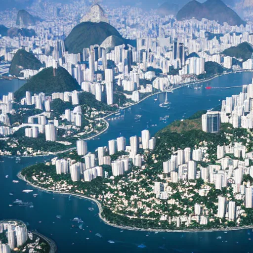 Image similar to rio de janeiro in the future. futuristic image. technology. 8 k. high quality.