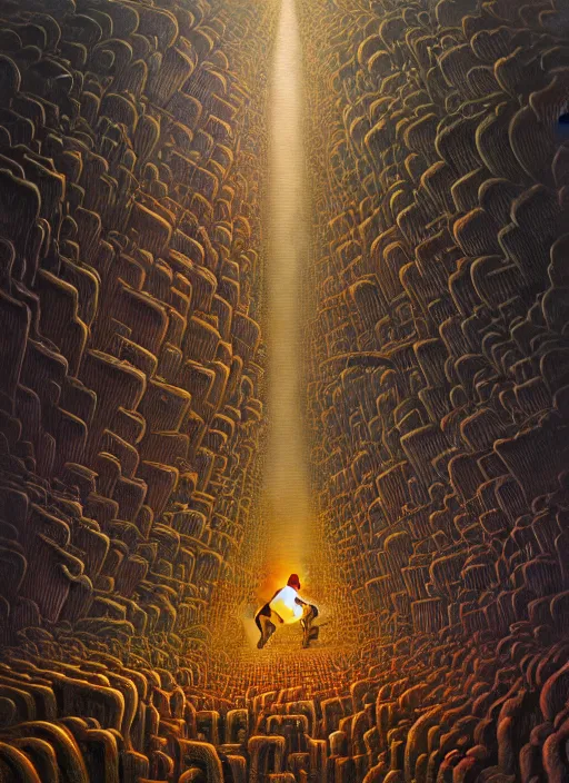 Prompt: hyper detailed 3d render like an Oil painting - Hell by Jacek Yerka, Mariusz Lewandowski, Houdini algorithmic generative render, Abstract brush strokes, Masterpiece, Edward Hopper and James Gilleard, Zdzislaw Beksinski, Mark Ryden, Wolfgang Lettl, hints of Yayoi Kasuma, octane render, 8k