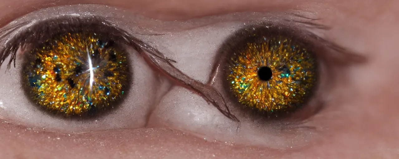 Image similar to eyeball, crystal worms, 8 k, ultra sharp, ultra detailed, style of daniel horne, sparkle.