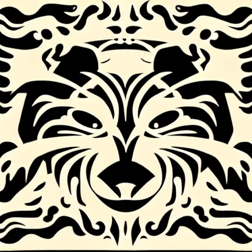 Image similar to vector art for cnc plasma, laser, unique modern animal design pattern