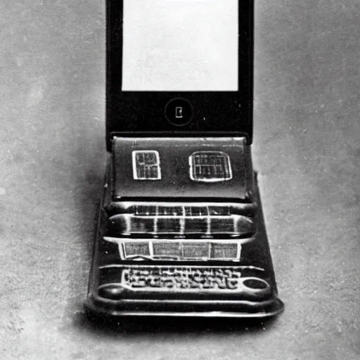 Image similar to an early 1900s photo of an iphone