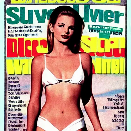 Image similar to a seductive Walter White on the cover of Swimsuit Illustrated (1965)