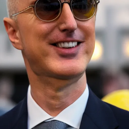 Prompt: lemon with the face of jeffrey bezos