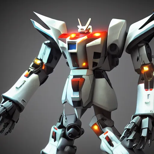 Prompt: cybernatic gundam robot, led lights, 3 d render, unreal engine 5, octane render, high quality, very detailed