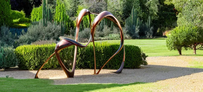 Prompt: bronze fountain, dna helix, in a garden in provence