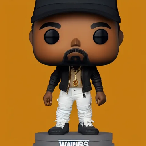 Image similar to kanye west [ holding ]!! a [ grimes funko pop ]!!, trending on artstation, 4 k photorealism, 4 k quality