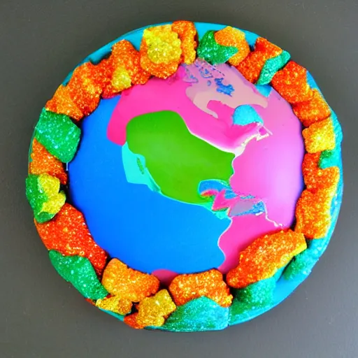 Prompt: the earth made out of candy