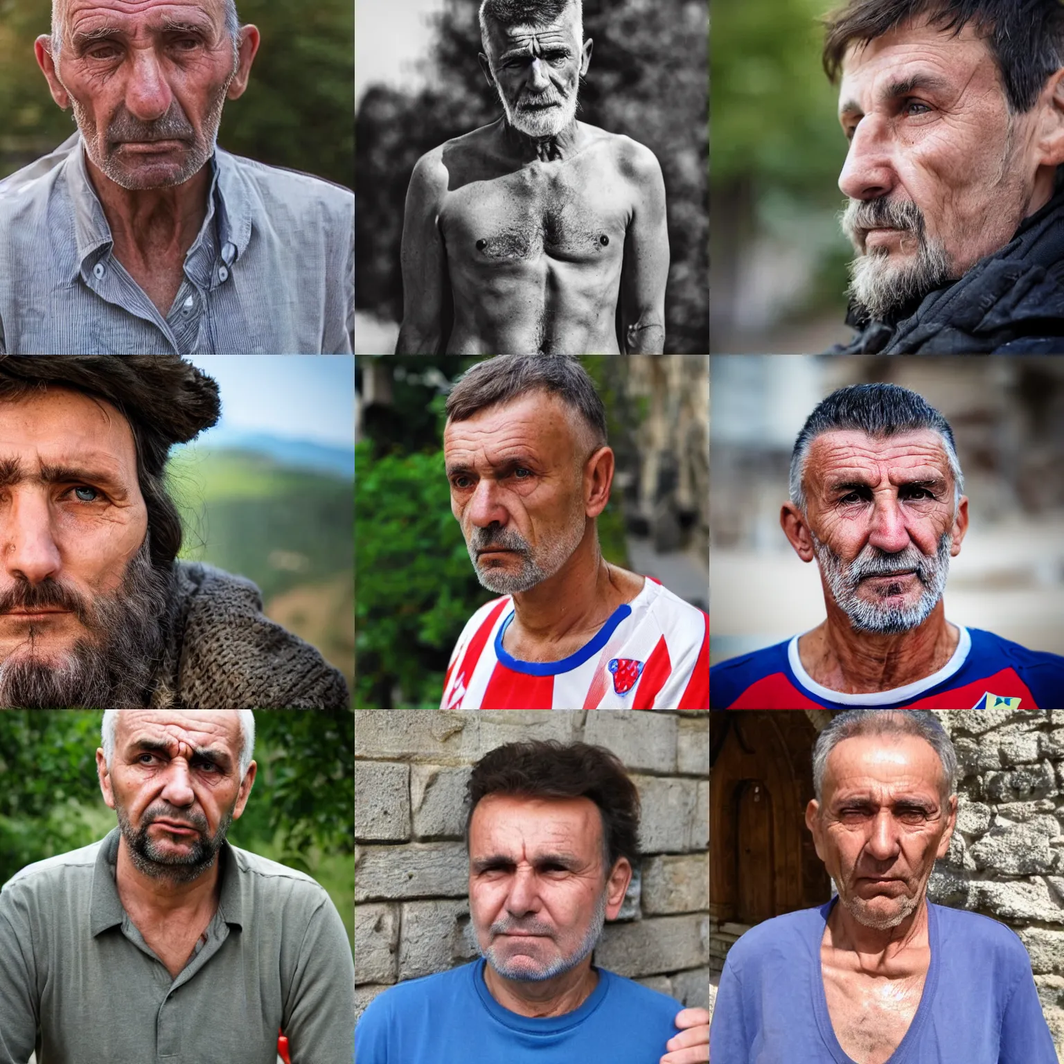 Prompt: a croatian man with typical serbian features