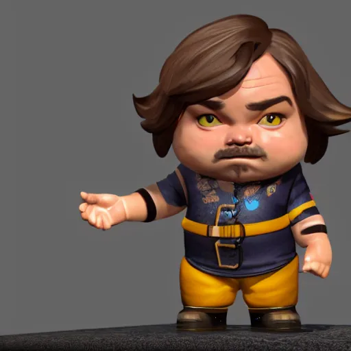 Prompt: jack black chibi action figure, centered, well lit 3 d render, unreal engine, octane, 4 k