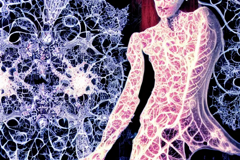 Image similar to fractal woman, cookbook photo, in 1 9 9 5, y 2 k cybercore, industrial photography, still from a ridley scott movie