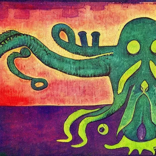 Image similar to cthulhu by paul klee