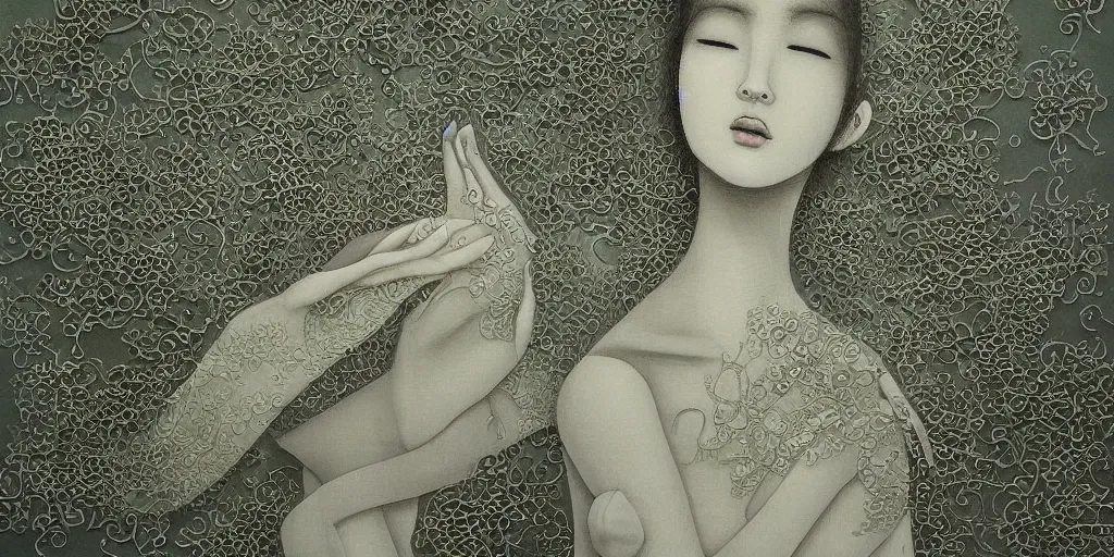 Image similar to tranquility and serenity, by feifei ruan, intricate, sharp focus, detailed