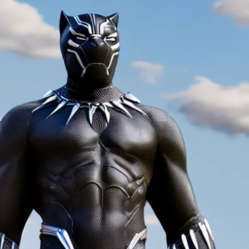 Prompt: a close up photo of a detailed statue of Black Panther, 8K,