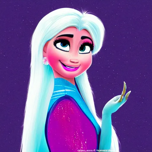 Prompt: nicki minaj is a character from frozen, digital art