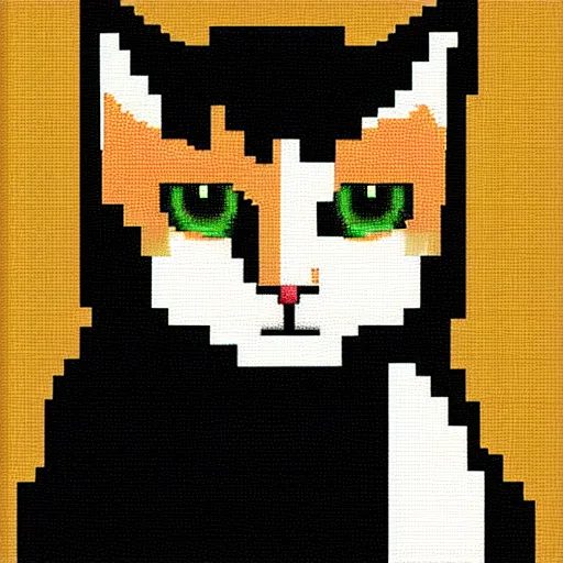 Image similar to cat, pixel art