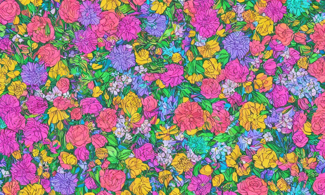 Prompt: Flatlay flower pattern, epic, detailed, 4k, realistic, trending on artstation