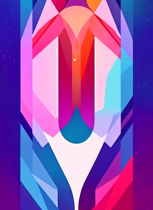 Image similar to symmetry!! poster of space concepts, minimal elegant, colorful, artstation, concept art, smooth, cosmic, soft light, illustration, art by artgerm