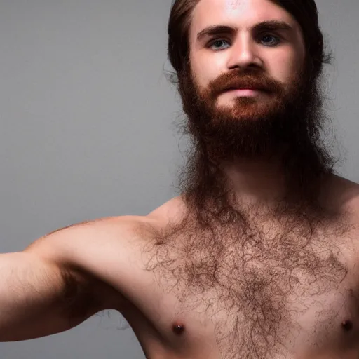 Image similar to high-resolution photograph of a lad showing off his hairy armpits