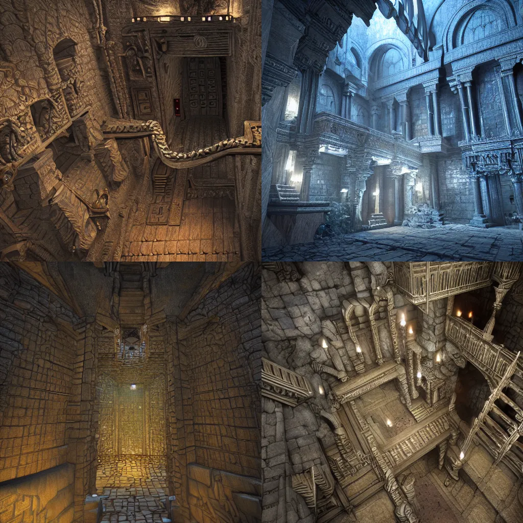 Prompt: Dreams of Dungeon, intricate, highly detailed, beautiful lighting, 8k