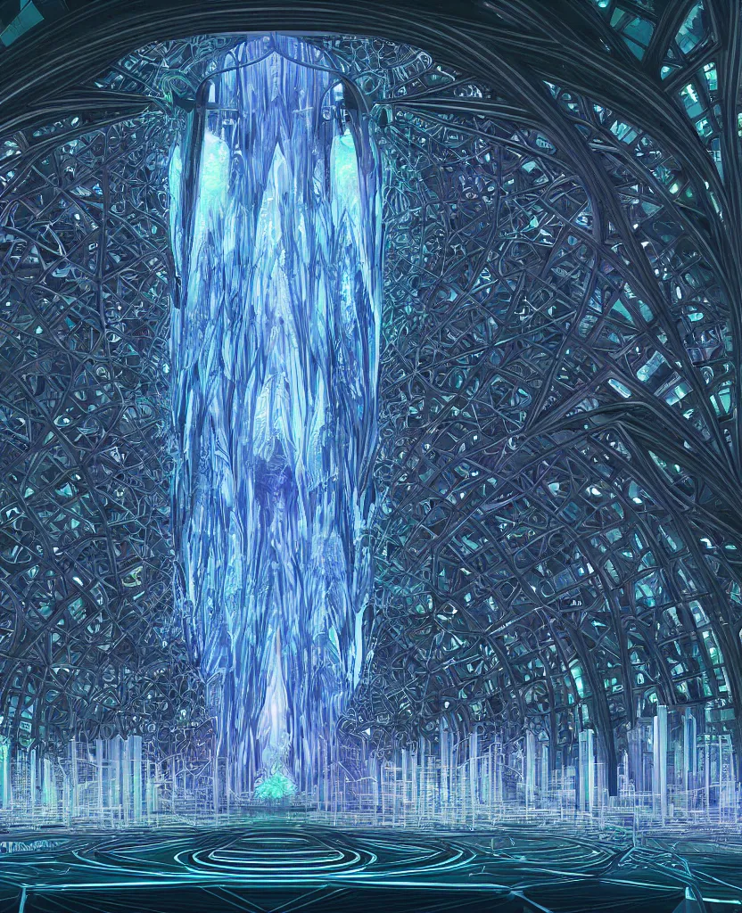 Image similar to techno - spiritual utopian cathedral, perfect future, award winning digital art