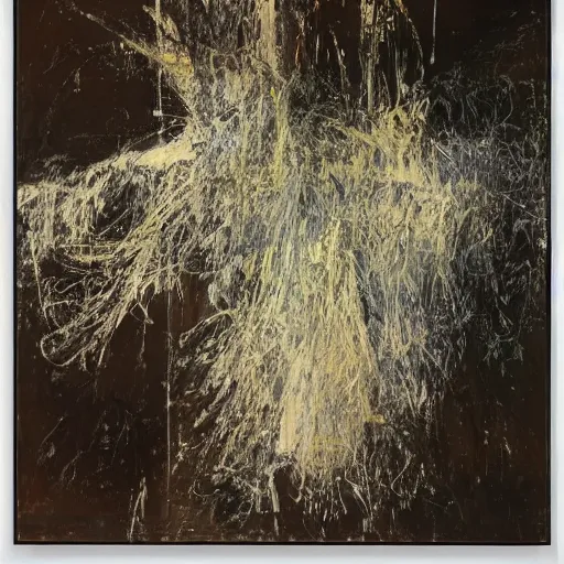 Image similar to large scale painting by cy twombly, high resolution art scan, well lit, swirling loops