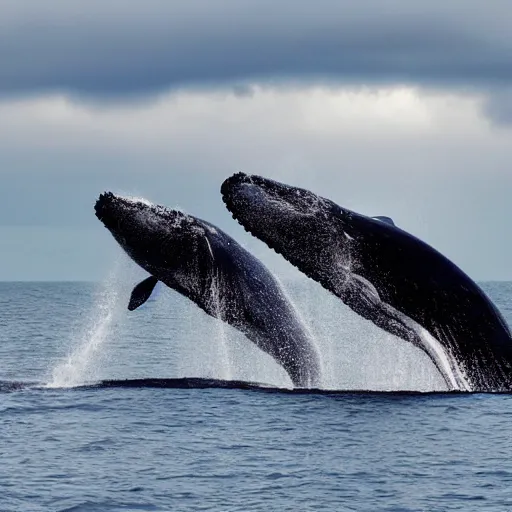 Prompt: whales swinming in clouds