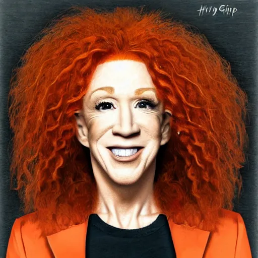 Image similar to [ half kathy griffin ] [ half carrot top ] horror art